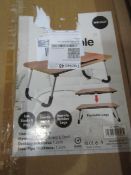 Asab Walnut Folding Bed Table - Size: 60 x 40 x 28cm - Unchecked & Boxed.