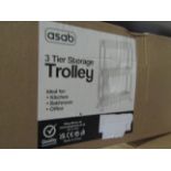 Asab 3-Tier Storage Trolley - Unchecked & Boxed.