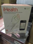 Ihealth Wireless Blood Pressure Wrist Monitor, Made For Ipod, Iphone, Ipad - Good Condition &
