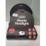 2x Asab Beanies With LED Headlights, Size: One Size - Good Condition & Packaged.