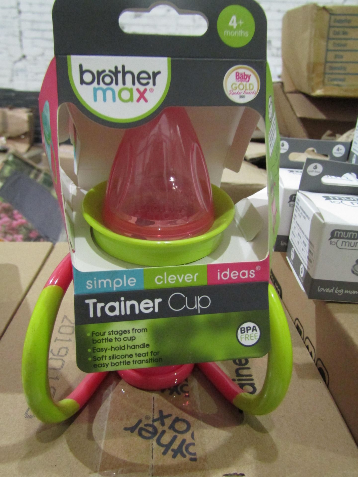3x Brother Max 170ml Trainer Cup With 4 Ways To Use, Pink - New & Packaged.