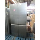 Haier - American Style 4-Door Fridge Freezer - Tested Working, Need Intensive Clean. May Contains