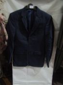 M&S Mens Navy Tailored Fit Performance Suit Jacket, Size: Chest 36" Long - Good Condition.