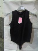 PrettyLittleThing Shape Black Stretch Seamless Sleevless Bodysuit, Size: S - Good Condition With