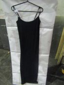 PrettyLittleThing Shape Black Stretch Seamless Strappy Maxi Dress, Size: M - Good Condition.