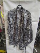 PrettyLittleThing Monochrome Snake Wrap Shirt, Size: 10 - Good Condition With Tag.