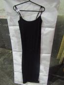 PrettyLittleThing Shape Black Stretch Seamless Strappy Maxi Dress, Size: M - Good Condition With