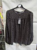 2x Principles - Pleat Yoke Blouse Sleeved Top - Size 20 - New With Tags & Packaged.