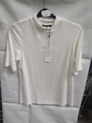 2x Karen Millen - Curve Funnel Neck Short Sleeve Top Ivory - Size 18 - New With Tags & Packaged.