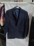 M&S Mens Navy Tailored Fit Performance Suit Jacket, Size: Chest 36" Long - Good Condition.