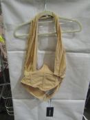 PrettyLittleThing Outmeal Linen Look Cross Front Corset, Size: 12 - Good Condition With Tag.