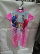 Nickelodeon Shimmer & Shine Sun Protection Fabric Suit, Size: 18-24Mths - Good Condition.