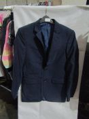 M&S Mens Navy Tailored Fit Performance Suit Jacket, Size: Chest 36" Long - Good Condition.