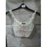 Saw It First White Laced Crop Top, Size: 8 XS - Good Condition With Tag.