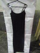 PrettyLittleThing Shape Black Stretch Seamless Strappy Maxi Dress, Size: S - Good Condition With