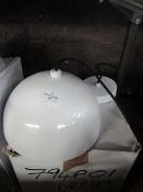 Metal Dome Pendant Light, White Size: H100cm x D24cm - RRP ?140.00 - New & Boxed. (DR843)