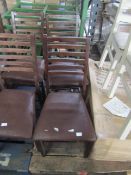 Oak Furnitureland Detroit Solid Hardwood with Brown Antiqued Fabric Dining Chair (Pair) RRP 380.