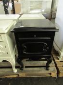 French 2 Drawer Bedside Table, Black. RRP 150About the Product(s)Item Contains Scratches, Marks,
