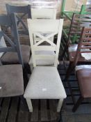 Oak Furnitureland St Ives Light Grey Painted Chair With Plain Grey Fabric Seat (Pair) RRP 340About