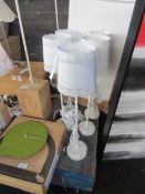 Contemporary Laced Look Table Lamp White. Size: Lamp H40cm - Shade 25 x 25 x 20cm - RRP ?75.00 - New