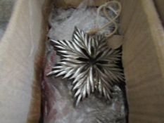 8x Silver Star Decoration - Large - New. (129)