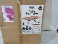 Asab - Folding Walnut Bed Table / 60x40x28cm - Unchecked & Boxed.