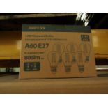 Pack of 6 Ampton A60 E27 8w LED filament light bulbs, new and boxed