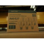 Pack of 6 Ampton A60 E27 8w LED filament light bulbs, new and boxed