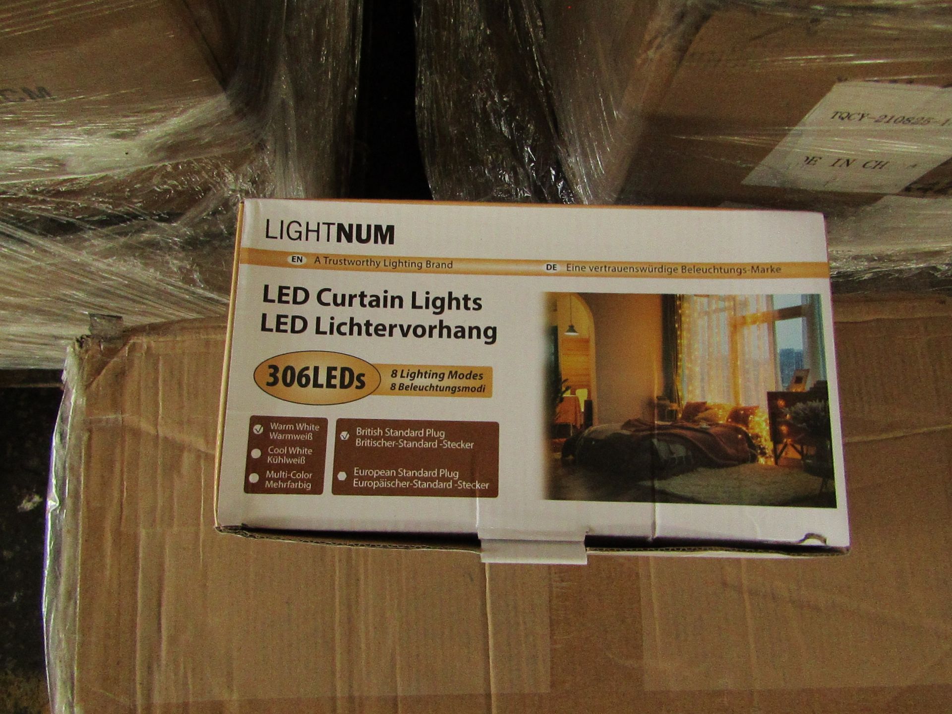 24x Lightnum LED 3mtr Light curtains with 306 LED and 8 modes, new and boxed.