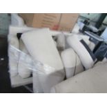 Beige 3 seater sofa, unchecked by us.