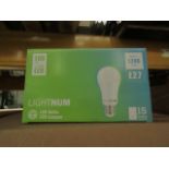 12x Packs of 15 Lightnum E27 13w LED light bulbs, new and boxed