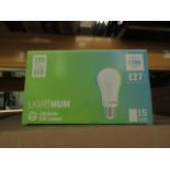 12x Packs of 15 Lightnum E27 13w LED light bulbs, new and boxed