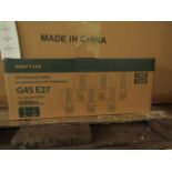 Pack of 6 Ampton G45 E27 4w L?ED filament light bulbs, new and boxed