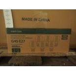 Pack of 6 Ampton G45 E27 4w L?ED filament light bulbs, new and boxed