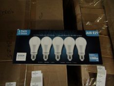 Pack of 5 Stanbow A60 E27 13w LED light bulbs, new and boxed