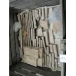 Pallet of approx 40 various sized Rose marble Split face feature wall cladding