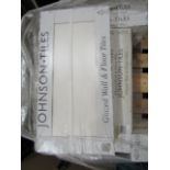 1X Pallet Containing 19x Packs of 5 Johnsons 600x300mm Clovely White Floor and Wall Tiles - AA/