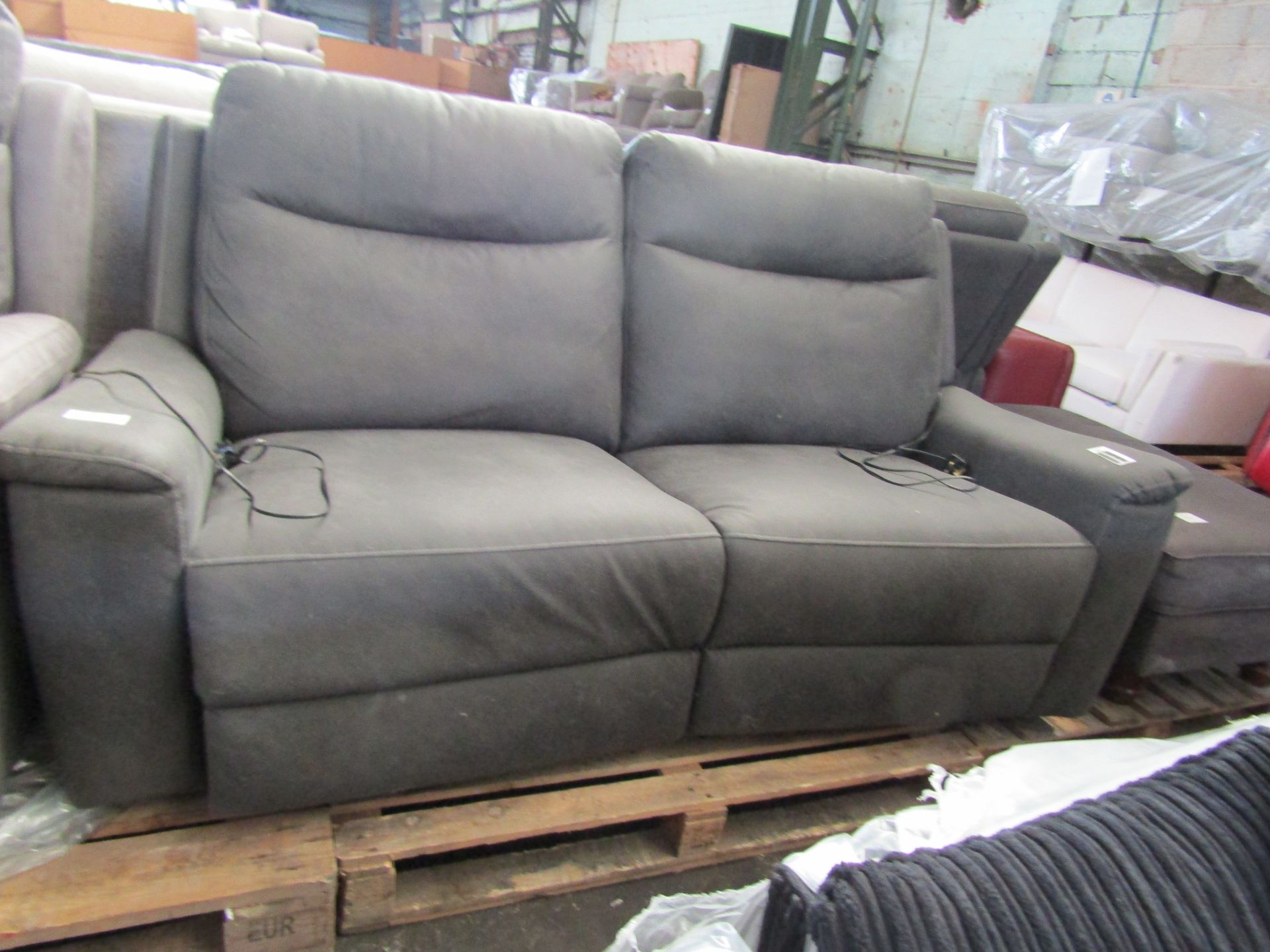 Morgan 3 Seater Power Recliner Grey Kuka Black Plastic Feet Kuka RRP 899About the Product(s) - Image 2 of 2