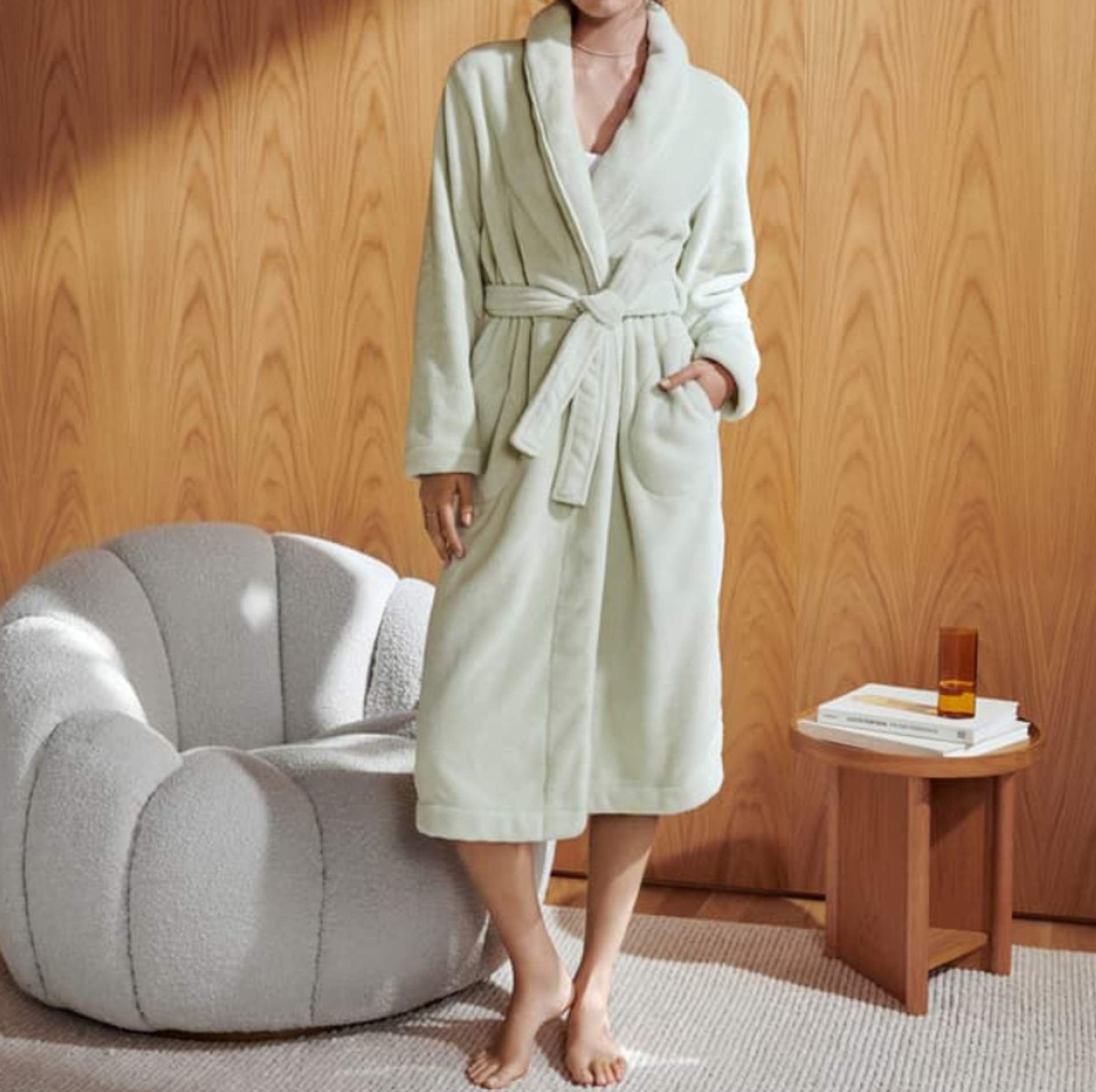 Sheridan UK Kerrabee Robe Plush Dressing Gown Housecoat in Pearl XS-S RRP 79 - Image 2 of 2