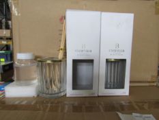 2x ChapterB - Ribbed Glass Diffuser With Decorative Lid - New & Boxed.