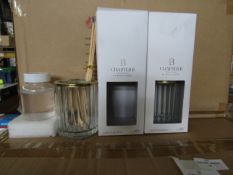 2x ChapterB - Ribbed Glass Diffuser With Decorative Lid - New & Boxed.