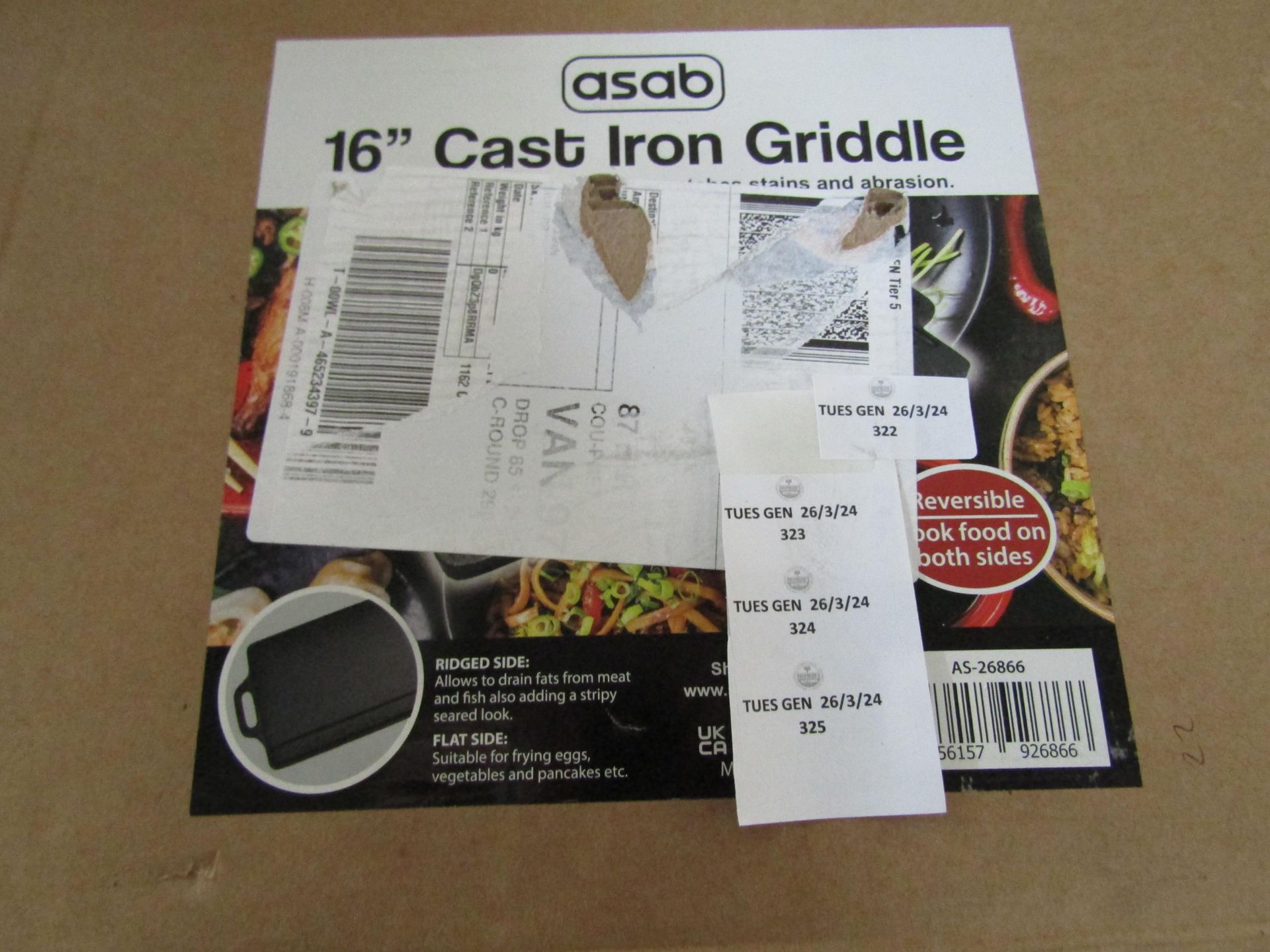 Asab - 16" Cast Iron Griddle Plate - Boxed.