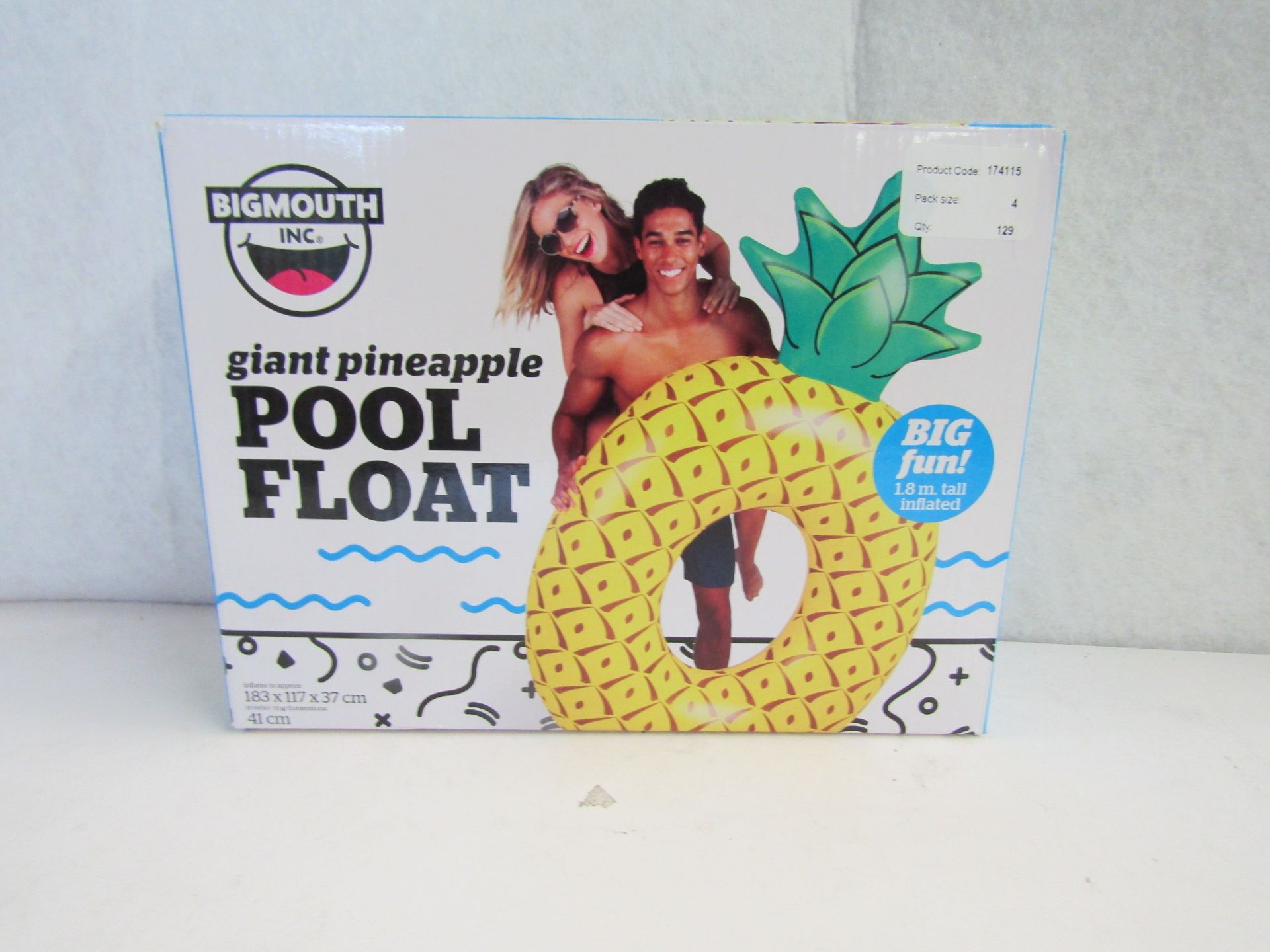 Big Mouth - Giant Pineapple Pool Float - Boxed.