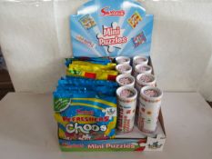 Swizzels - Mini Puzzles ( 8x Love Hearts 50-Pc Puzzle 5x Refreshers Choos 50pc Puzzles 10x Drumstick