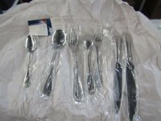 Carrs Silver English Reed & Ribbon Stainless Steel Cutlery Set 7 Piece RRP 99