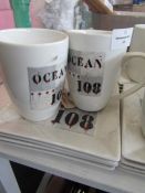 Set of 2 Coffee or Tea Mugs Ocean Design, see picture for design, RRP £10 each Set of 4 Cake