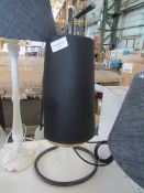 NO VAT!!! Chelsom Black Table Lamp With Black/Gold/White Cone Shade, tested working Viewing Is