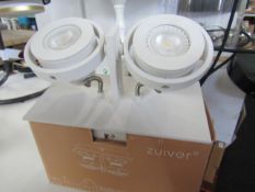 Dimmable Double Spotlight White. Size: W23 x D11.5 x H12.8cm - RRP £142.00 - New & Boxed. (452)