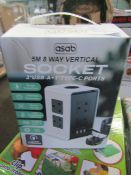 Asab - 5M 8-Way Vertical Socket With USB Ports - Untested & Boxed.