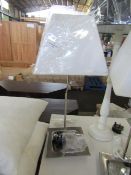 Chrome Table Lamp With Fabric Shade - Please See Image For Design - New. ( DR664 )